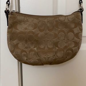 Vintage Coach Cross Body Bag (Tan/Brown/Dark Brown)